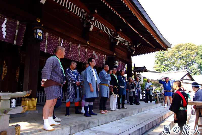 喜多見氷川神社の秋祭り　木遣り歌の奉納