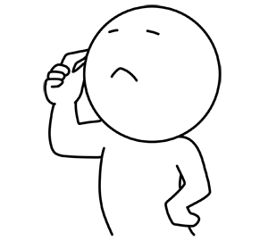 悩むのイメージ（＊イラスト：poosanさん）