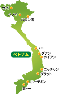 ベトナムの地図のイメージ（＊イラスト：ちゅんさん）