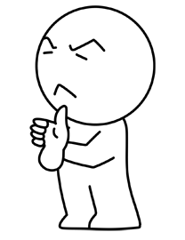 考え込むイメージ（＊イラスト：poosanさん）