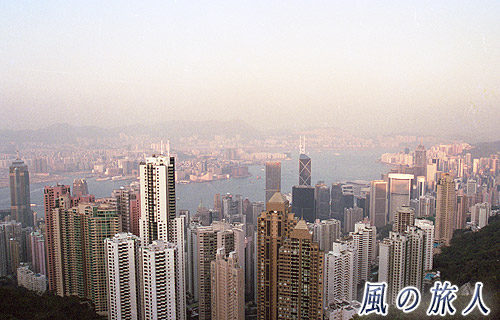 香港　ビクトリアピークから見る香港の写真