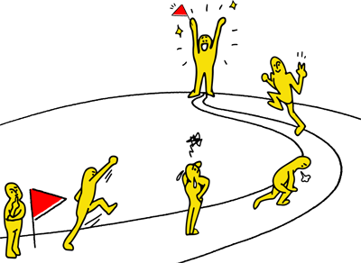 人生を生きるイメージ（＊イラスト：bonbonさん）