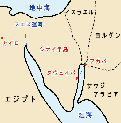 紅海付近の地図
