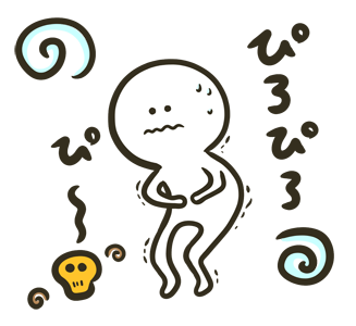 腹痛のイメージ（＊イラスト：ちゃむまっぴーさん）