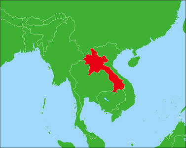 ラオスの地図のイメージ（＊イラスト：ナロンエースさん）