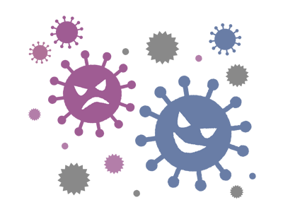 コロナウイルスのイメージ（＊イラスト：ノゾミさん）