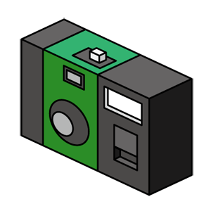 インスタントカメラのイメージ（＊イラスト：さっきさん）