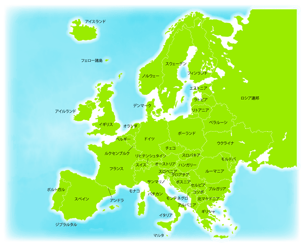 ヨーロッパの地図（＊イラスト：watageさん）