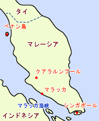 マレーシア付近の地図