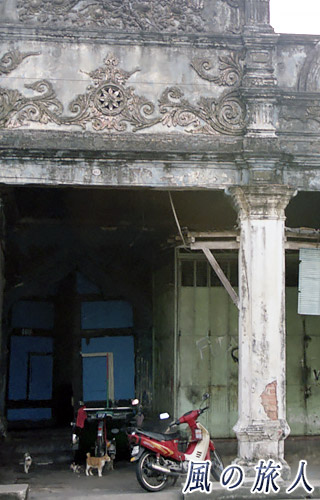 マレーシア　ペナン島　軒下のにゃんこの写真