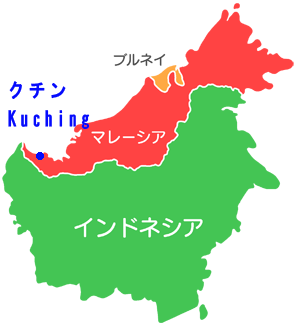 ボルネオ島の地図のイメージ（＊イラスト：まりんさん）