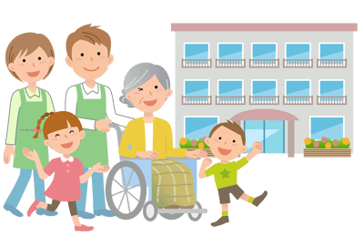 介護施設のイメージ（＊イラスト：kotoneさん）