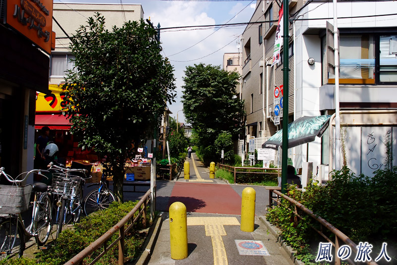 豪徳寺一丁目北沢川緑道　商店街を横切る部分の写真