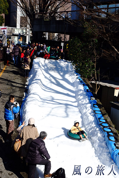 世田谷区役所　子供まつりでの雪の滑り台の写真
