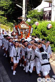 弦巻神社の神輿渡御の写真