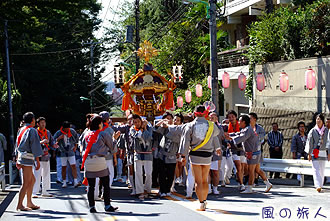 上野毛稲荷神社の神輿渡御の写真