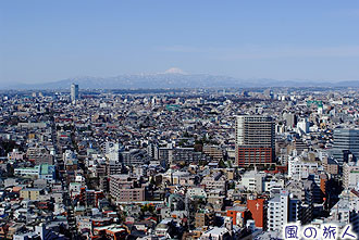キャロットタワーの展望台からの眺める富士山
