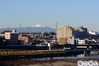新二子橋からの眺める富士山