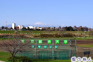 東京都市大学グラウンド付近からの眺める富士山