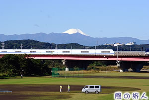東名高速付近からの眺める富士山