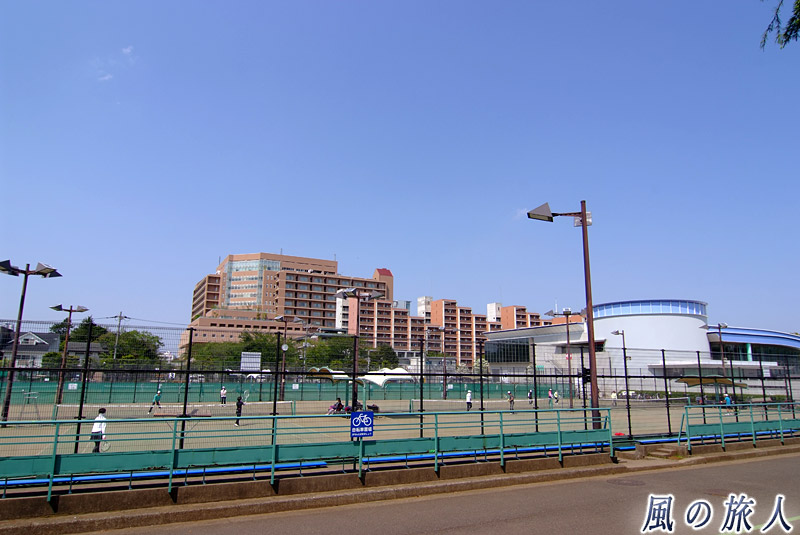 大蔵総合運動場　テニスコートと温水プール