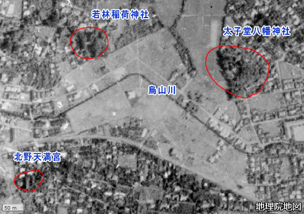 戦前の若林の航空写真（国土地理院）