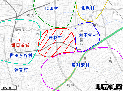 若林周辺地図（国土地理院）