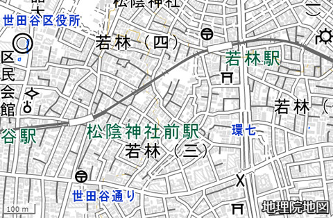 若林周辺地図（国土地理院）
