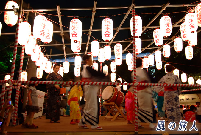 ホタル祭りとサギ草市　盆踊りの様子の写真