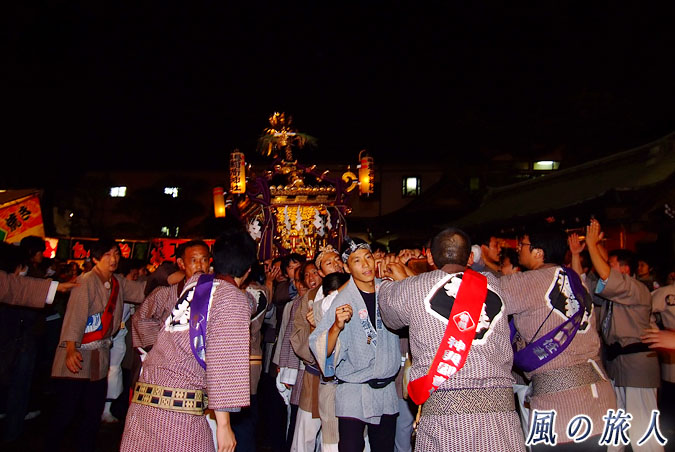 稲荷森稲荷神社の神輿渡御　2009年宵宮宮入　宮入りしてきた神輿の写真