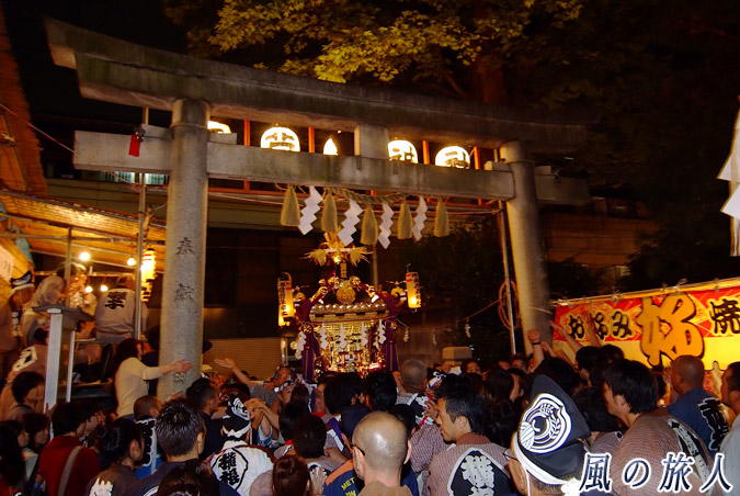 稲荷森稲荷神社の神輿渡御　2012年宮入　神輿の宮入の写真
