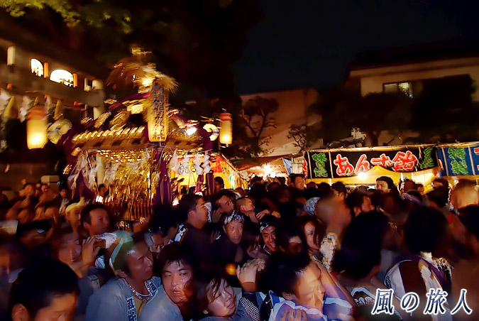 稲荷森稲荷神社の神輿渡御　2012年宮入　宮入りしてきた神輿の写真