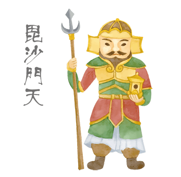 毘沙門天のイメージ（＊イラスト：ララソフワさん）