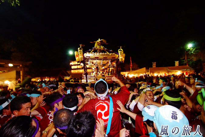 駒留八幡神社　宮神輿渡御2009年　宮入　気合注入